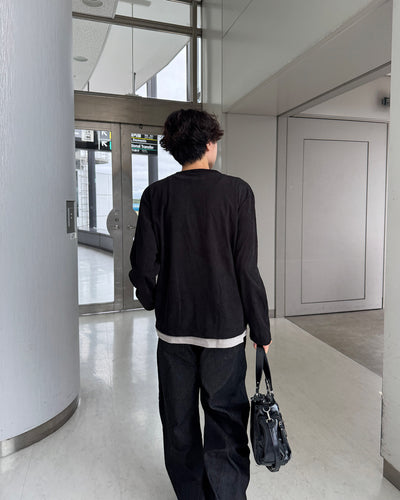 レイヤードワッフルヘンリーネックロンT GC0248