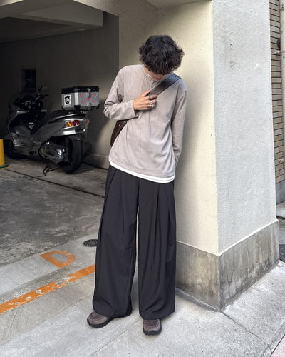 レイヤード風ワッフルヘンリーネックロンT GC0248