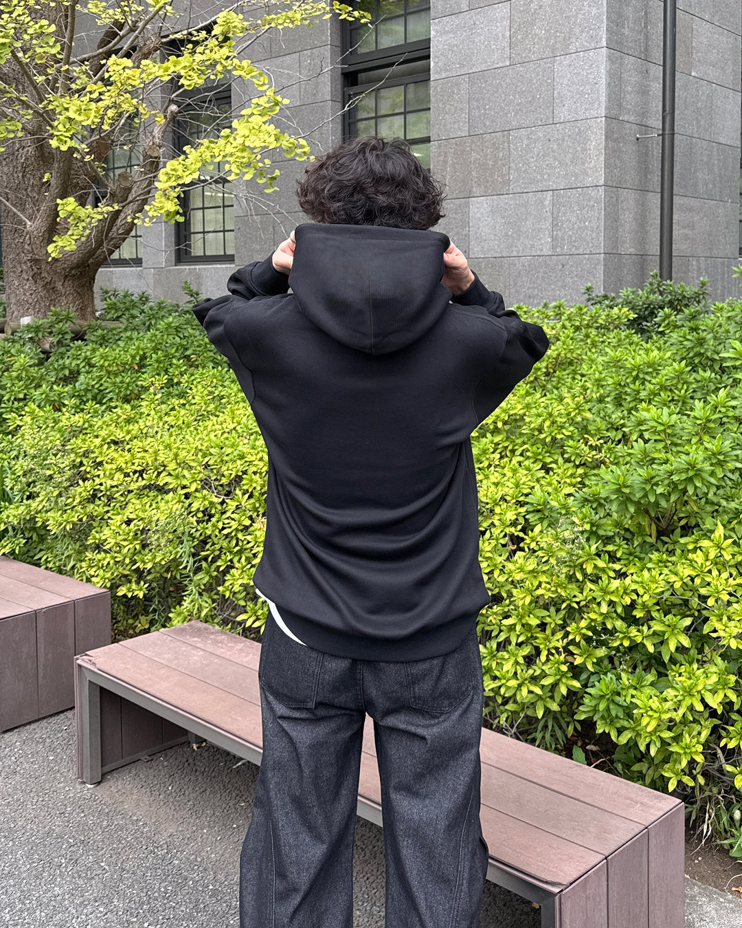 ダメージ加工風ロゴスウェットパーカー GC0250