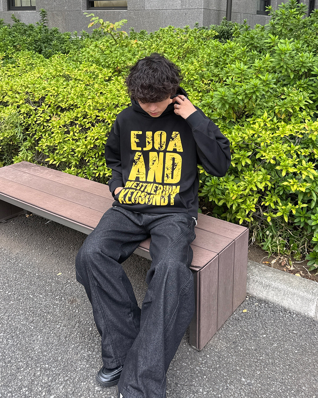 ダメージ加工風ロゴスウェットパーカー GC0250