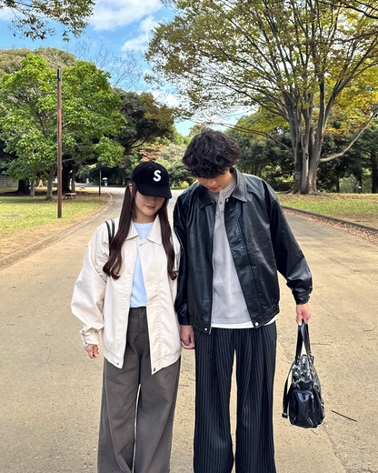 レザーライクジップアップブルゾン GC0289