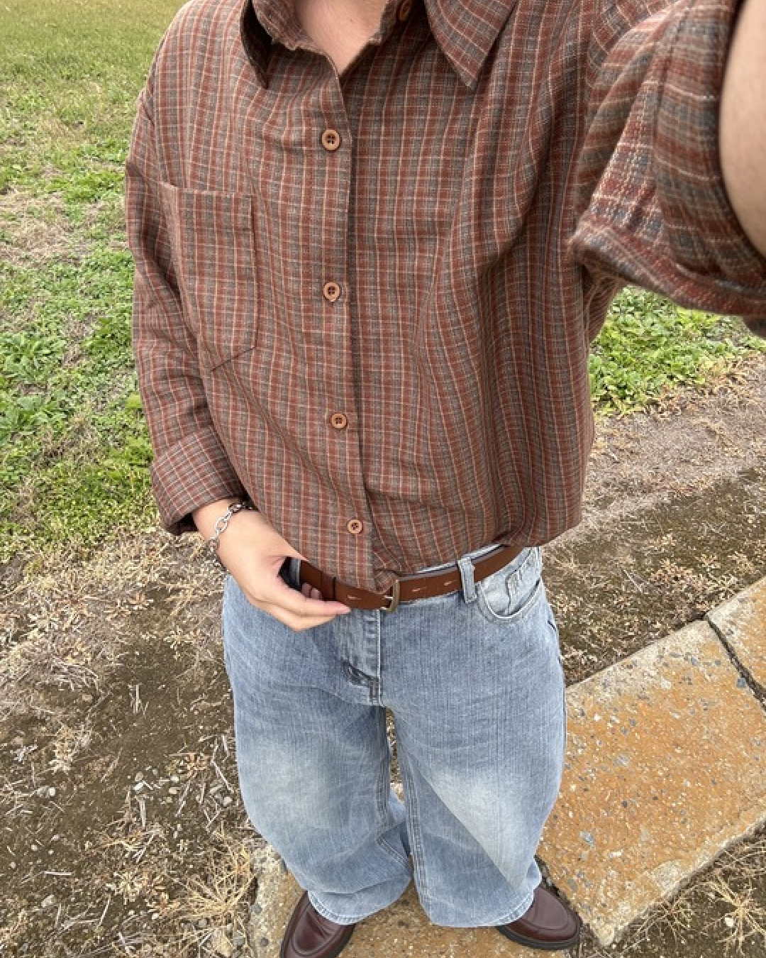 カジュアルチェックシャツ　GB0048