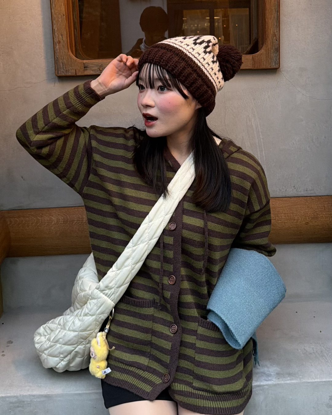 フード付きボーダーニット GG0077