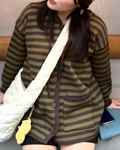 フード付きボーダーニット GG0077