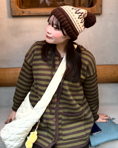 フード付きボーダーニット GG0077