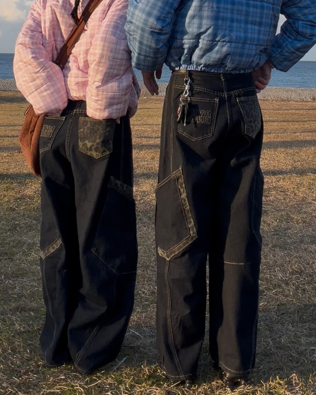 レオパードデザインワイドレッグデニムパンツ GG0089