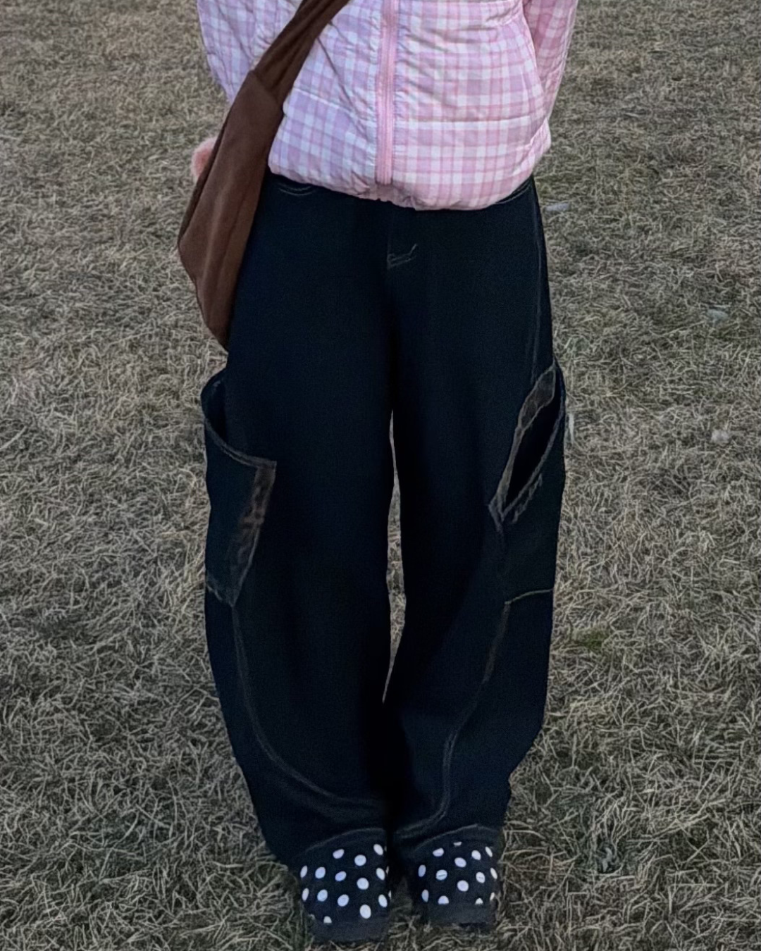 レオパードデザインワイドレッグデニムパンツ GG0089