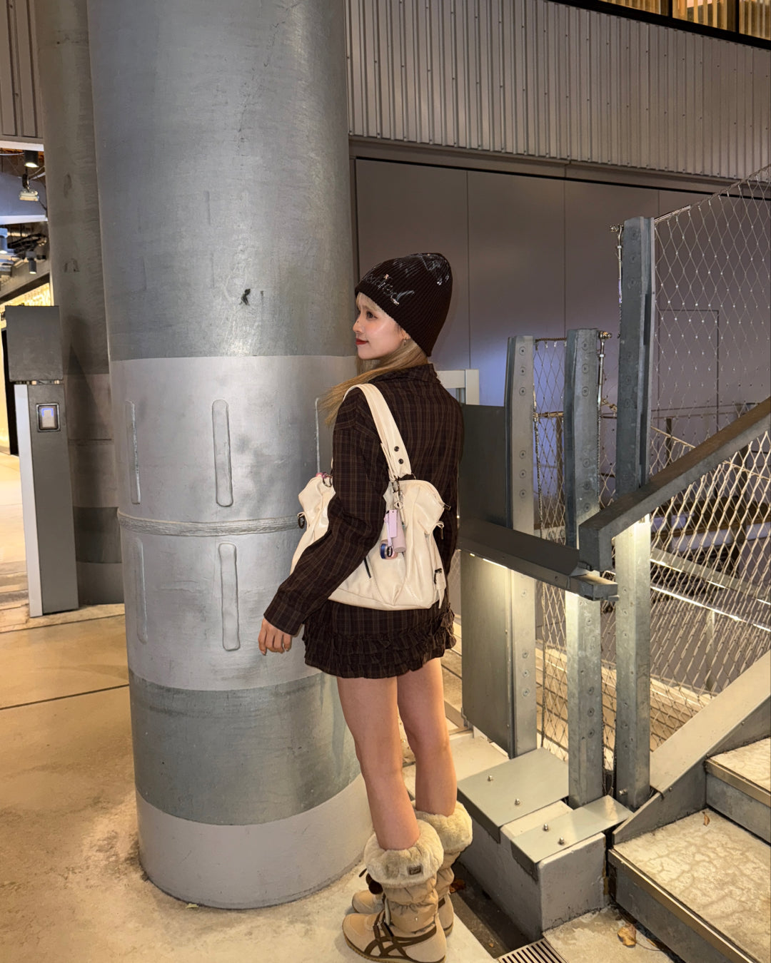 ベルト付きブラウンチェックワンピース
GM0127