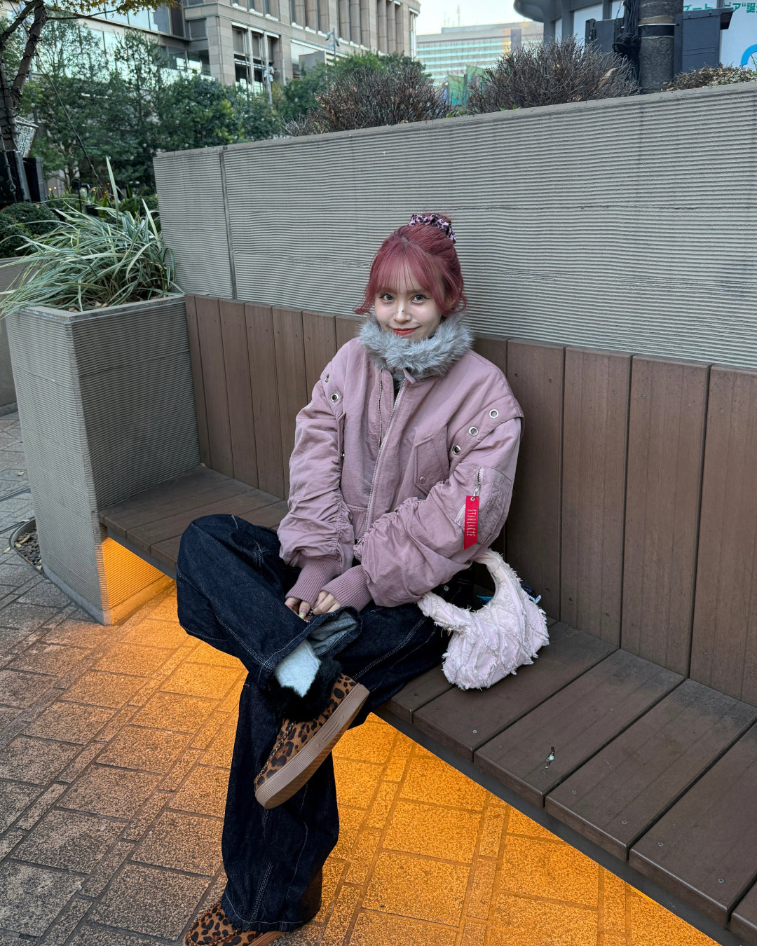 レオパード柄厚底ファーデザインローファー
GM0133