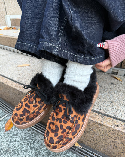 レオパード柄厚底ファーデザインローファー
GM0133