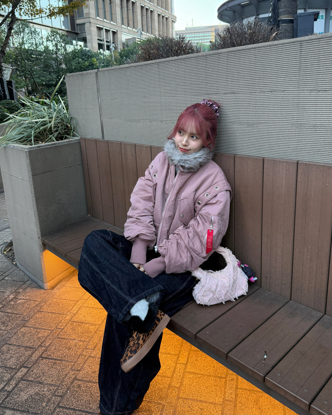 レオパード柄厚底ファーデザインローファー
GM0133