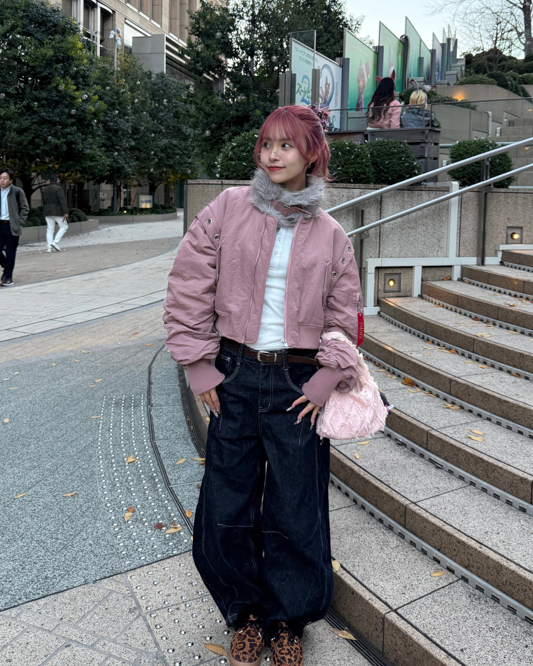 レオパード柄厚底ファーデザインローファー
GM0133