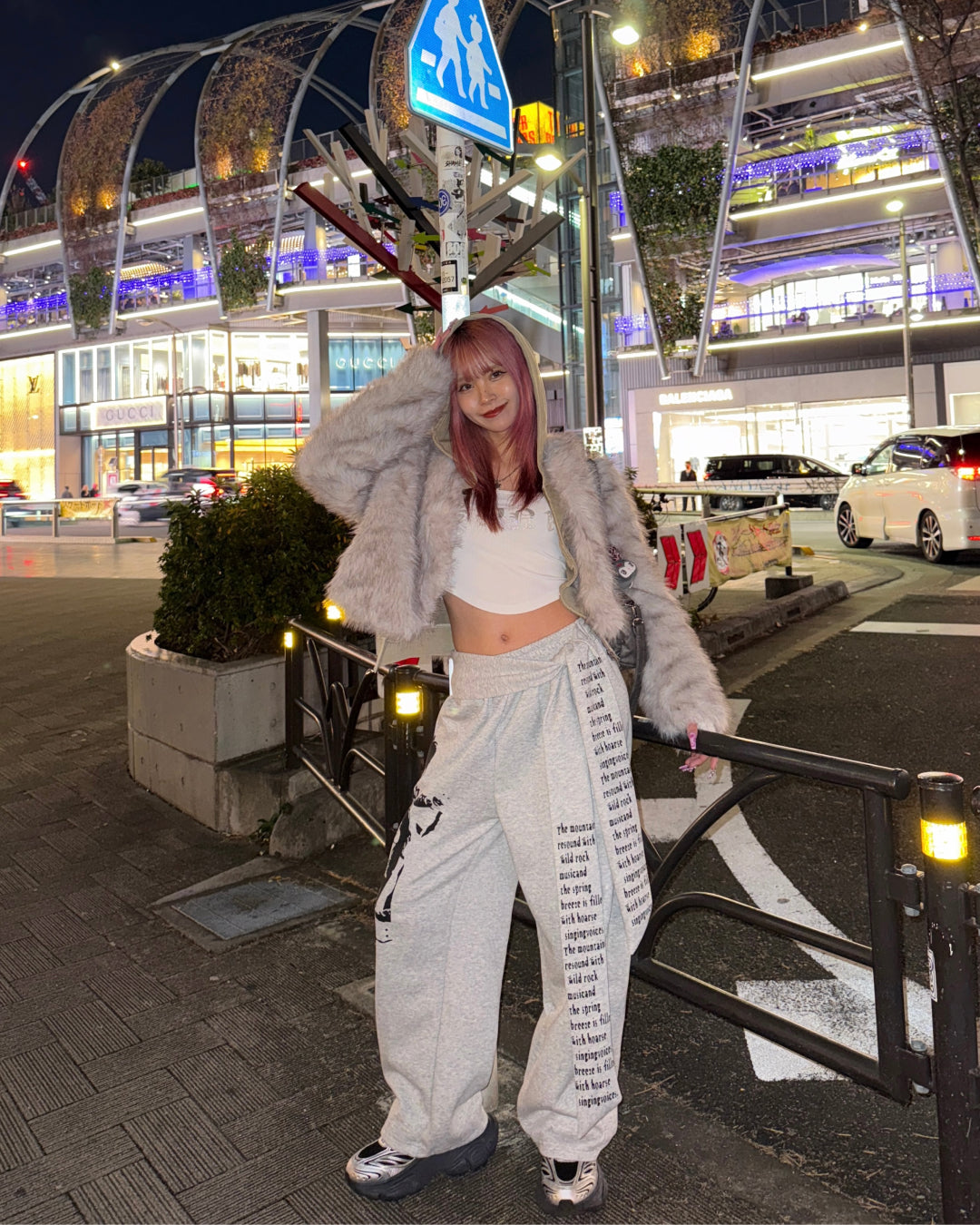 ウエストリボンデザインプリントスウェットパンツ
GM0143