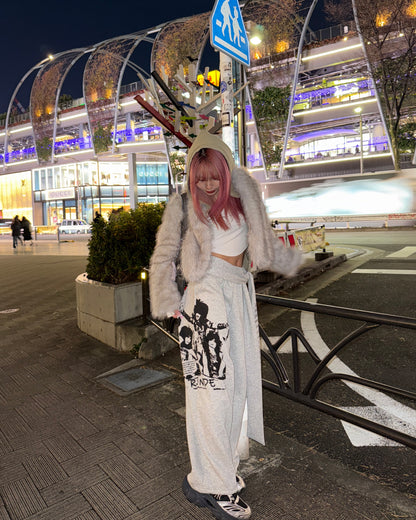 ウエストリボンデザインプリントスウェットパンツ
GM0143