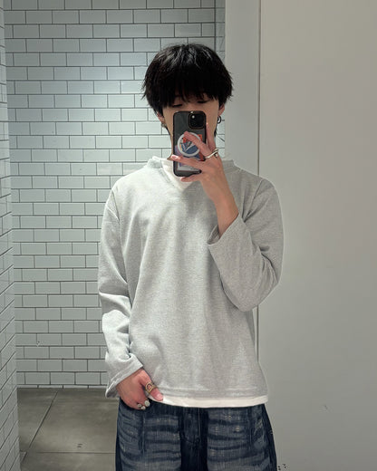 VスリットサーマルレイヤードロングTシャツ GN0017