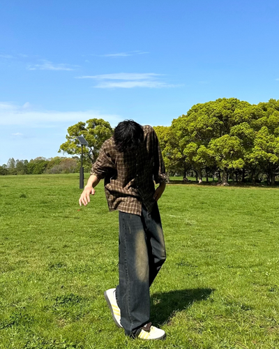 【即納】ウォッシュドレトロデニムパンツ HA0019