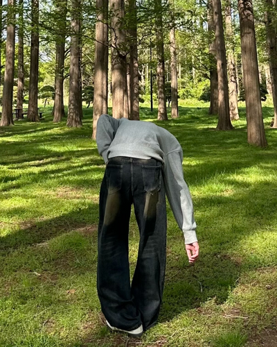 【即納】ウォッシュドレトロデニムパンツ HA0019
