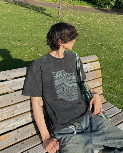 グラフィックウォッシュTシャツ HA0030
