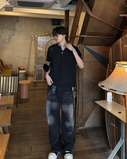 ルーズクラックライトニングジーンズHS0030