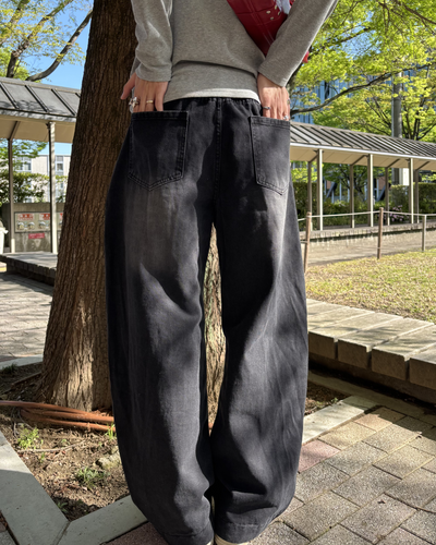 ワイドレッグウォッシュジーンズ HS0031