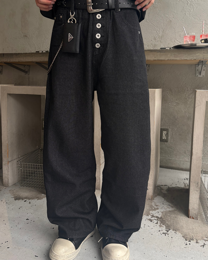ボタンフライストレートパンツ HS0061
