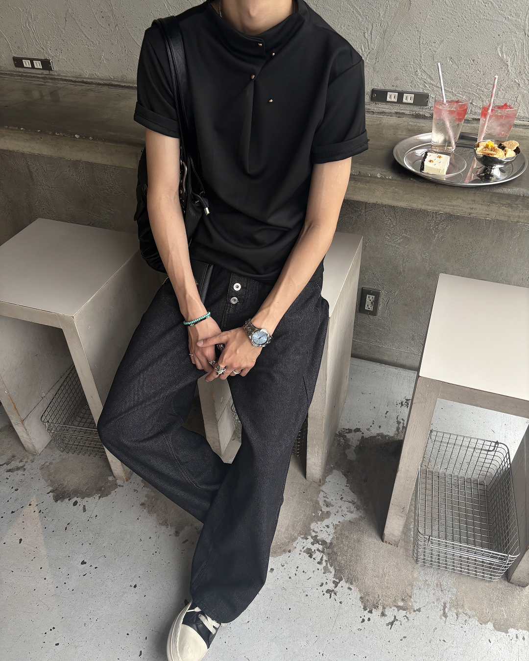 ボタンフライストレートパンツ HS0061