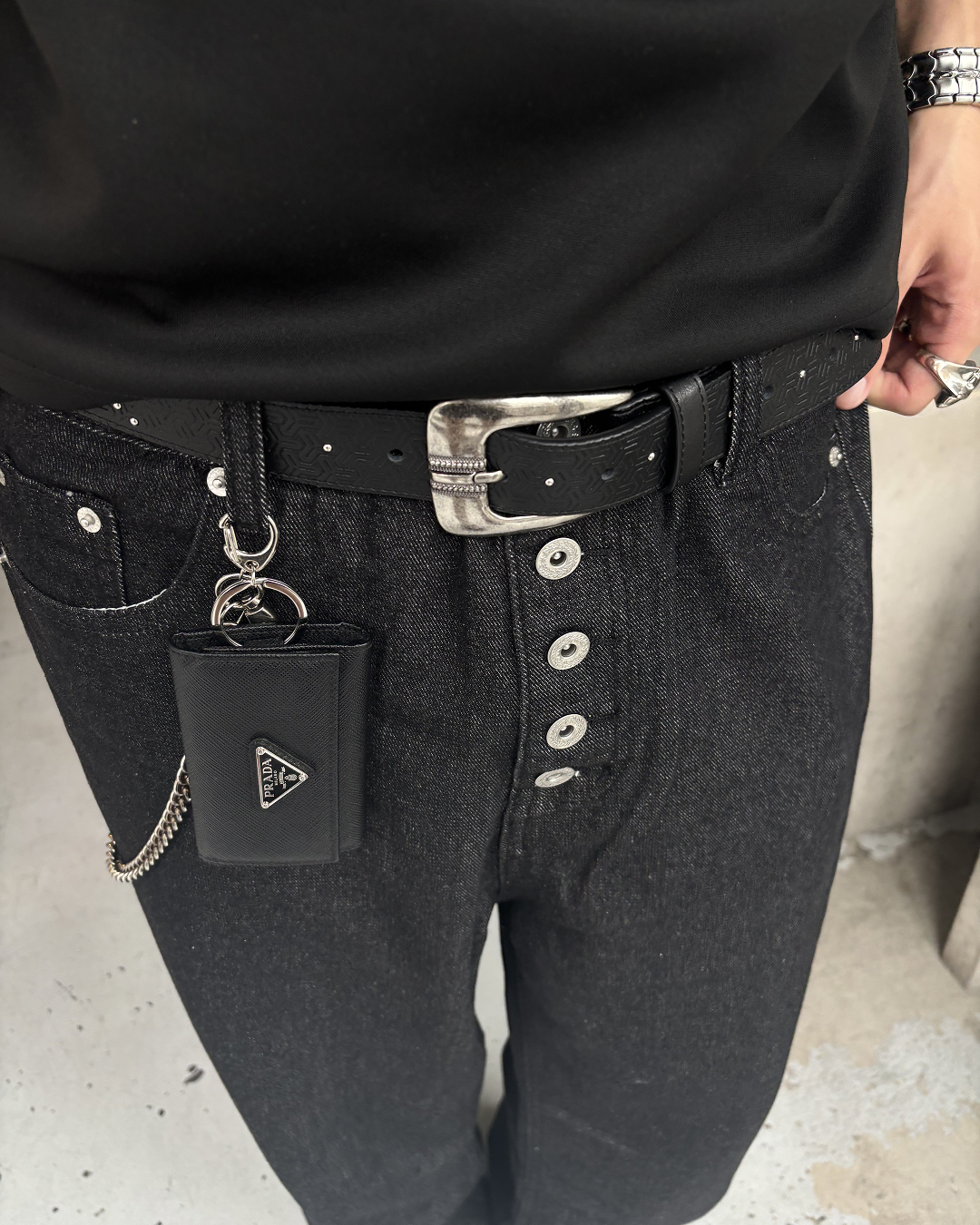 ボタンフライストレートパンツ HS0061