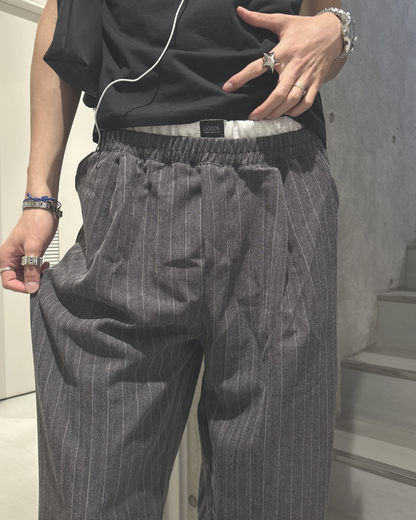 ストライプカジュアルルーズパンツ HS0083