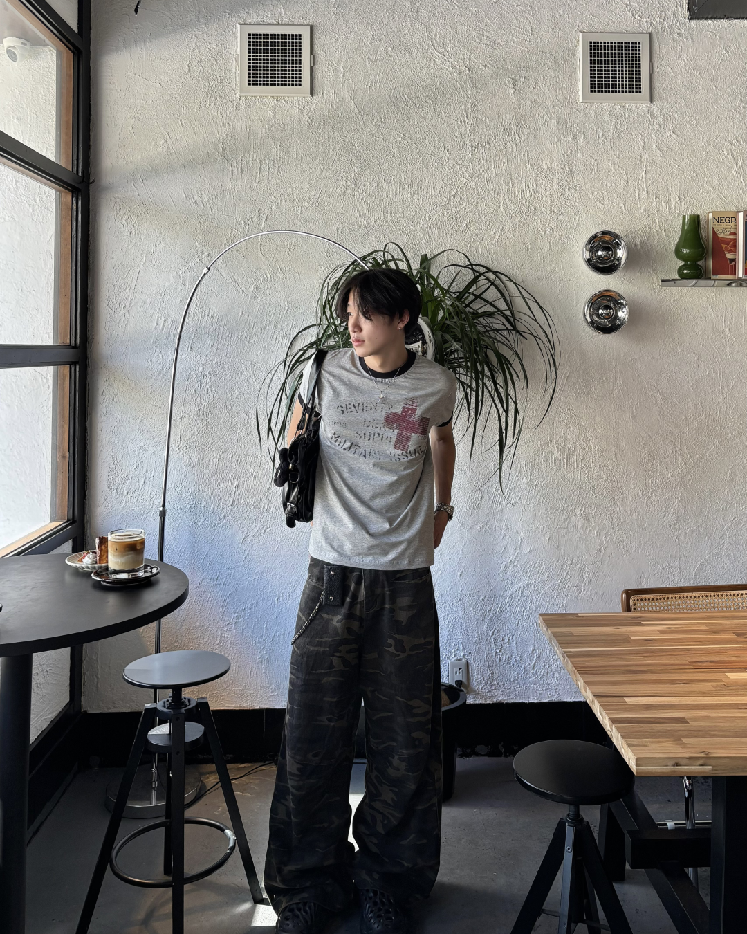 グランジプリントリンガーTEE HS0087