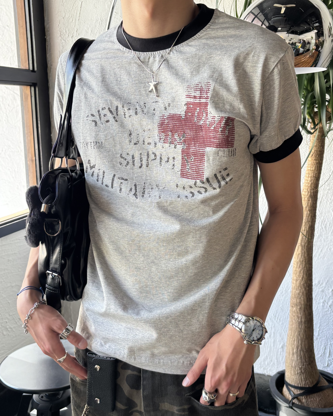グランジプリントリンガーTEE HS0087