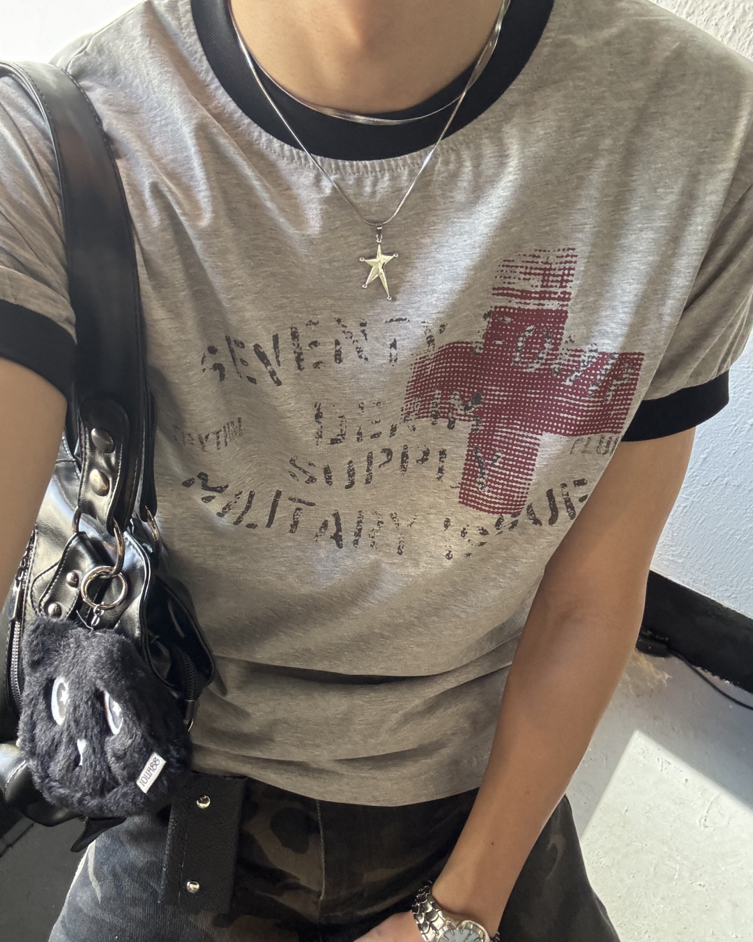 グランジプリントリンガーTEE HS0087
