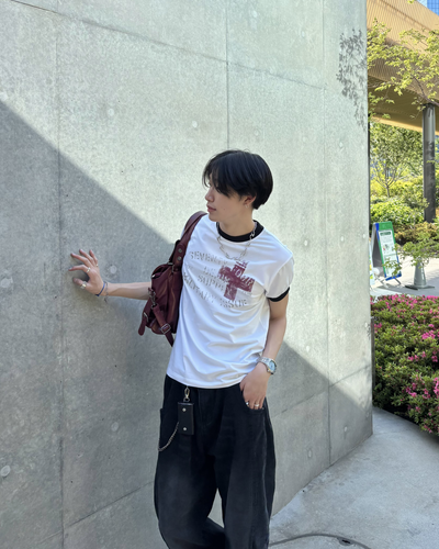 グランジプリントリンガーTEE HS0087