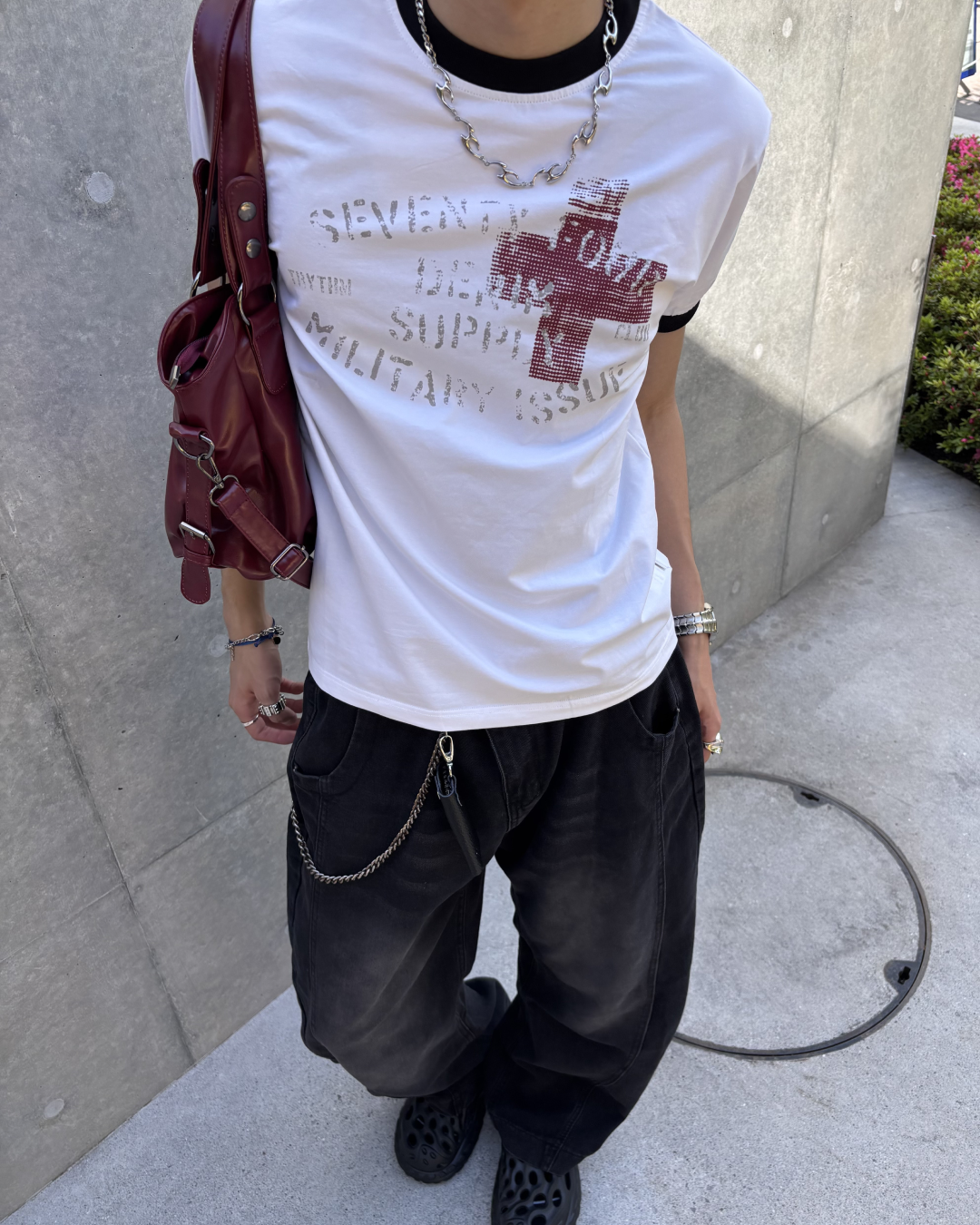 グランジプリントリンガーTEE HS0087