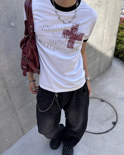 グランジプリントリンガーTEE HS0087