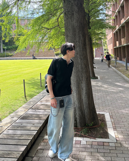 バックラインワイドレッグパンツ HS0110