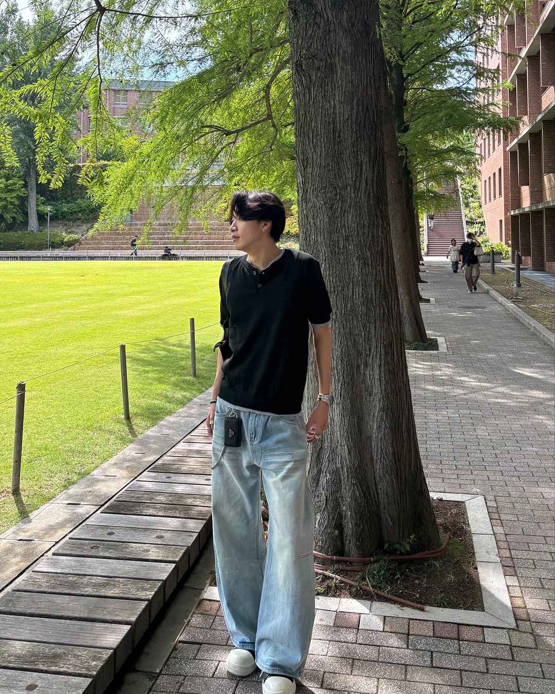 バックラインワイドレッグパンツ HS0110