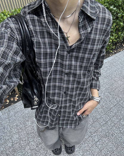 長袖チャックシャツ HS0120