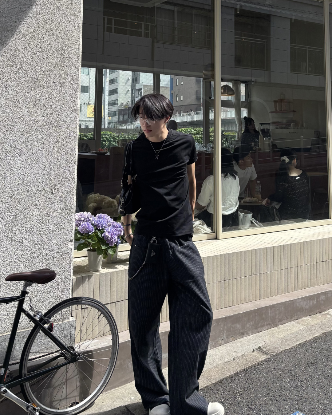 ストライプフロントポケットデザインデニムパンツ
HS0123