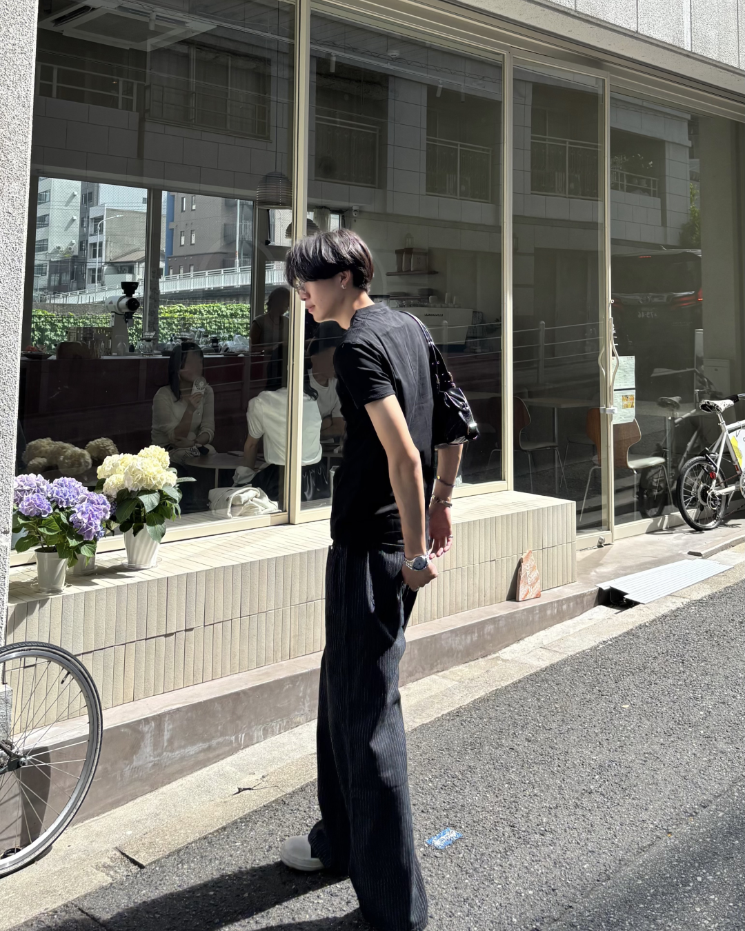 ストライプフロントポケットデザインデニムパンツ
HS0123