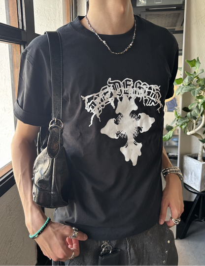 ゴシッククロスグラフィックTシャツ HS0127