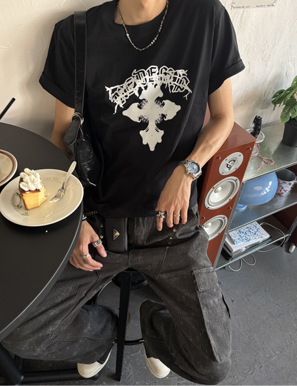 ゴシッククロスグラフィックTシャツ HS0127