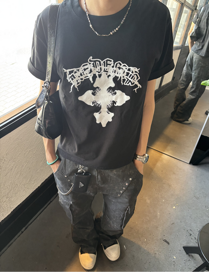 ゴシッククロスグラフィックTシャツ HS0127