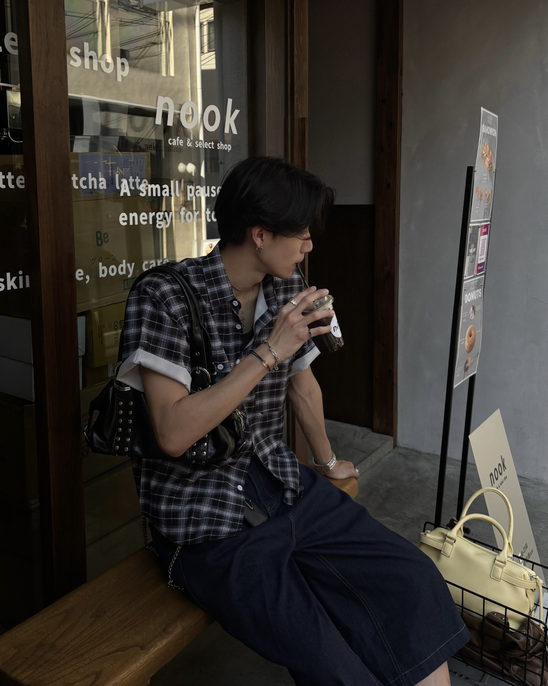 タータンチェック半袖シャツ HS0137