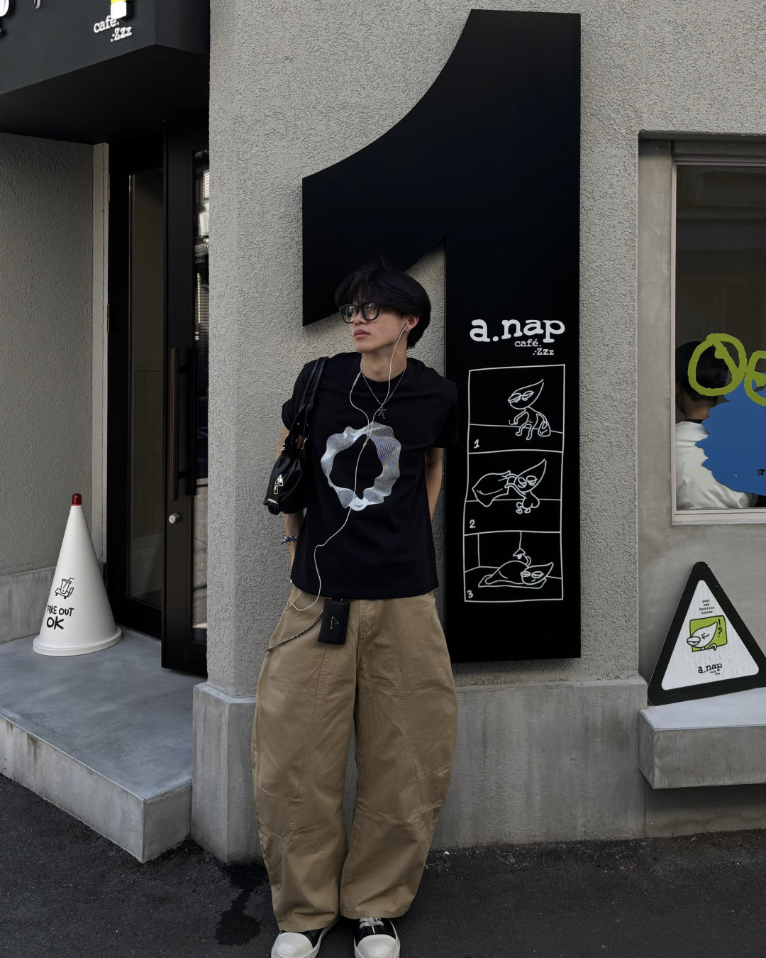 パッチワークプリーツワイドレッグパンツ HS0140