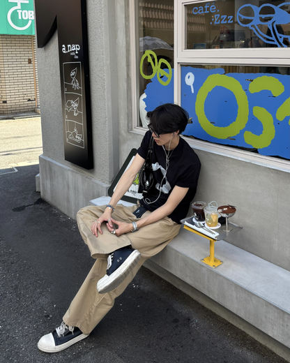パッチワークプリーツワイドレッグパンツ HS0140