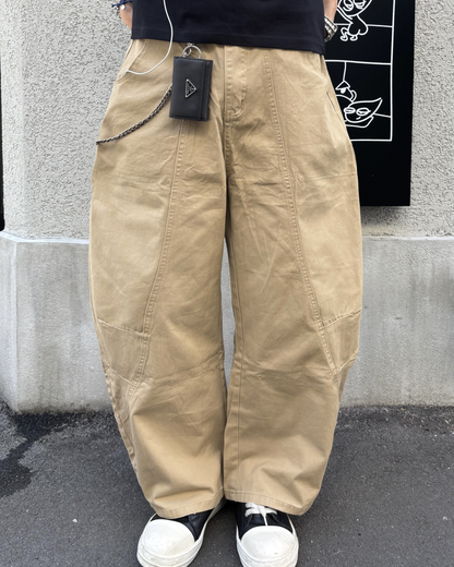 パッチワークプリーツワイドレッグパンツ HS0140