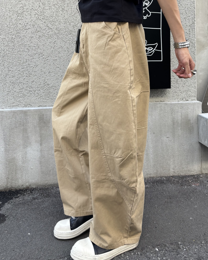 パッチワークプリーツワイドレッグパンツ HS0140