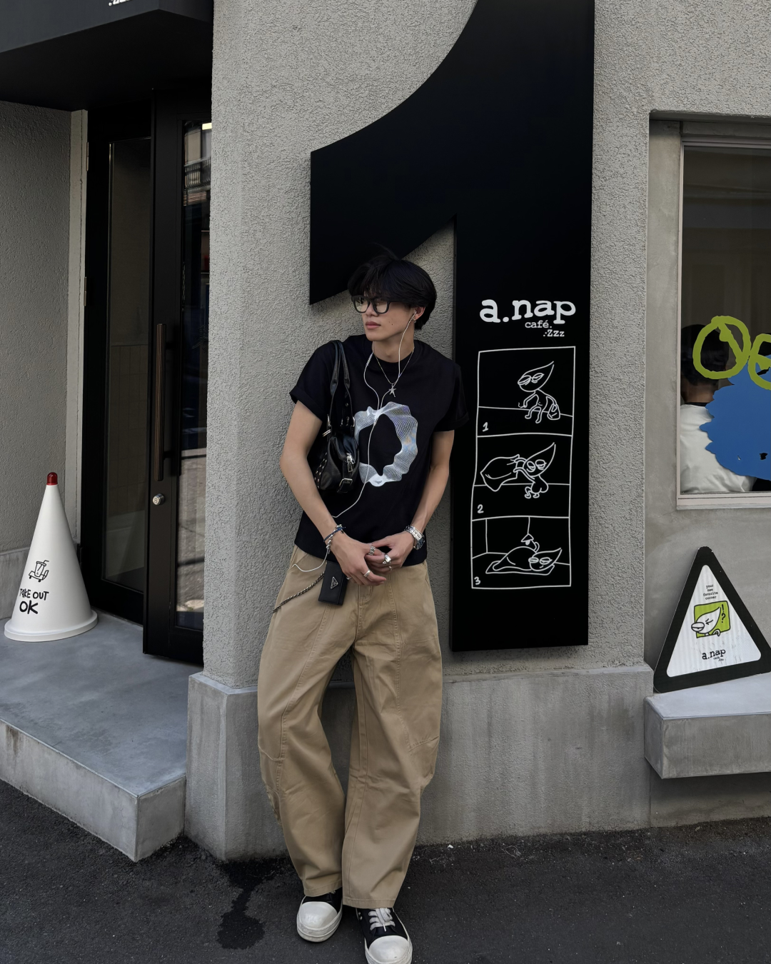 パッチワークプリーツワイドレッグパンツ HS0140