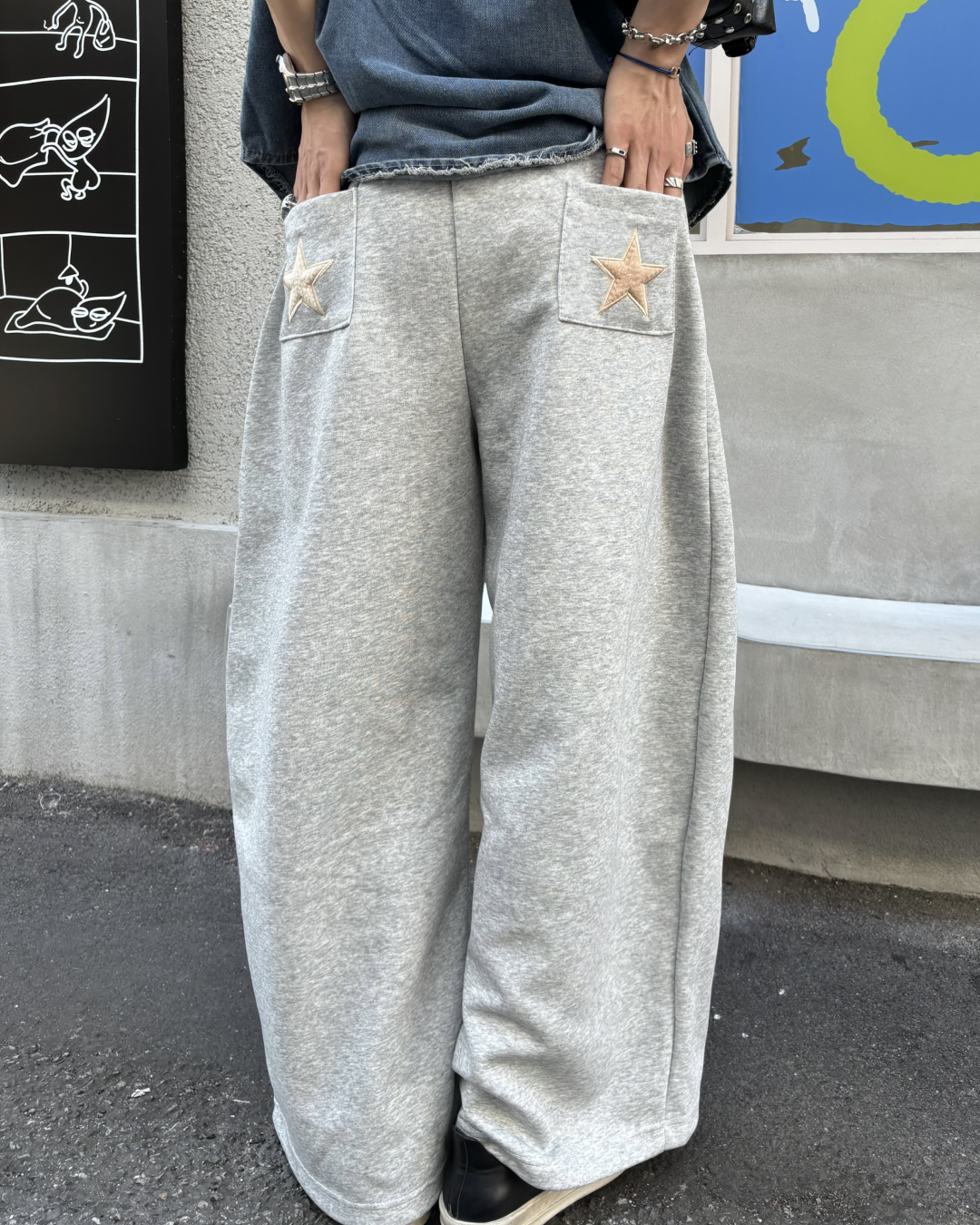 スターデザインスウェットパンツ HS0143
