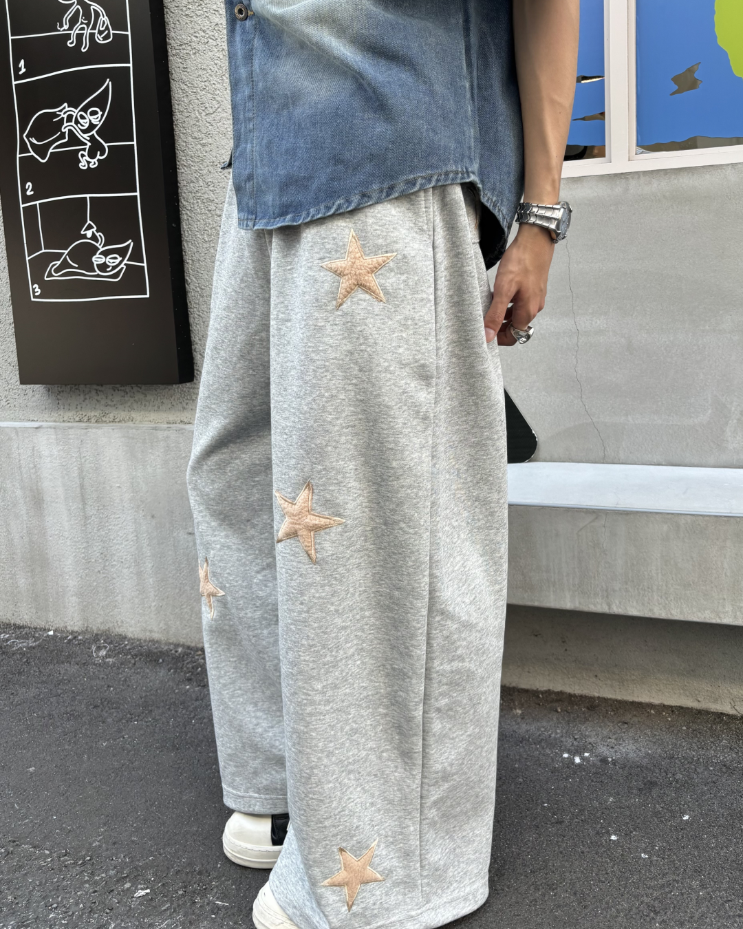 スターデザインスウェットパンツ HS0143